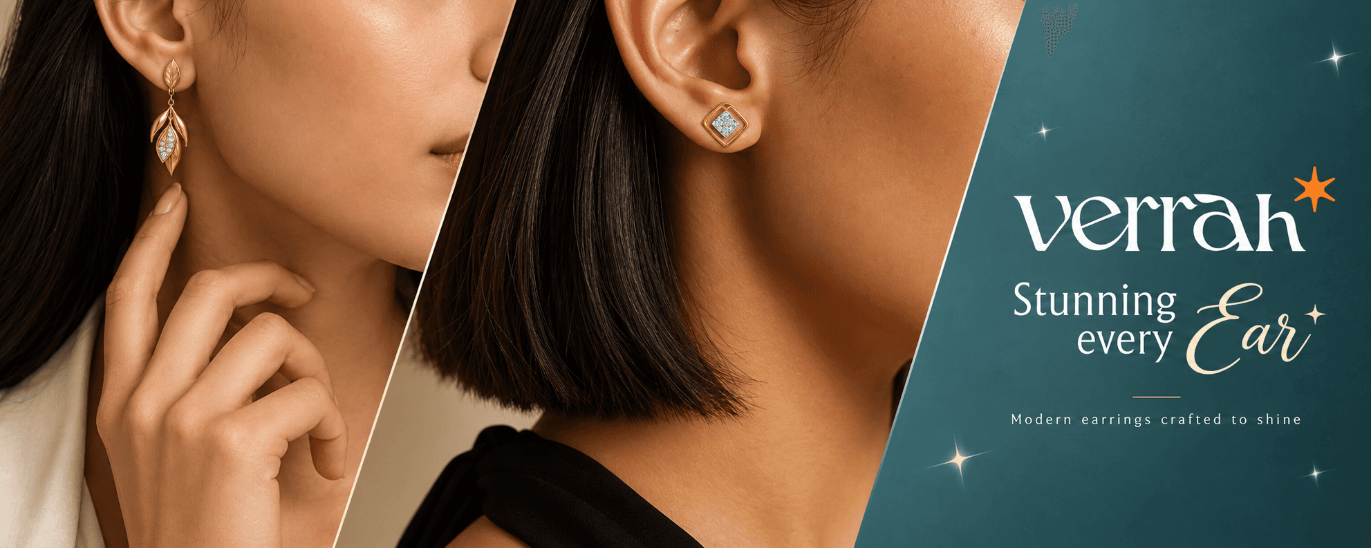 Verrah - Stunning in every ear, modern gold and diamond earrings
